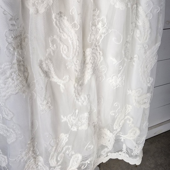 Ember White Lace Sleeveless Boho Top- Flowy Blouse Women's SMALL - Picture 4 of 10